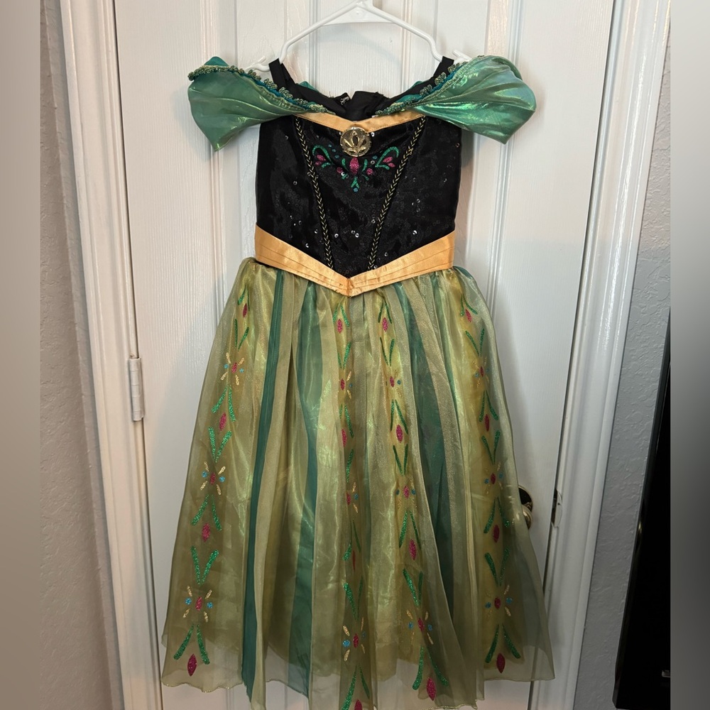 Anna-Inspired Green Princess Kids Costume Dress